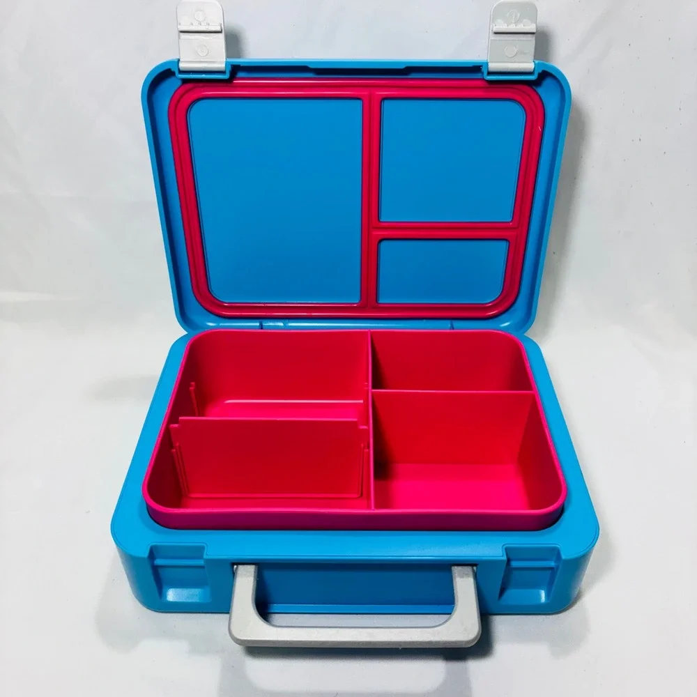 MrBeast Feastables Lunch Box Blue Pink Bento Style Kids Meal Container MRB01204